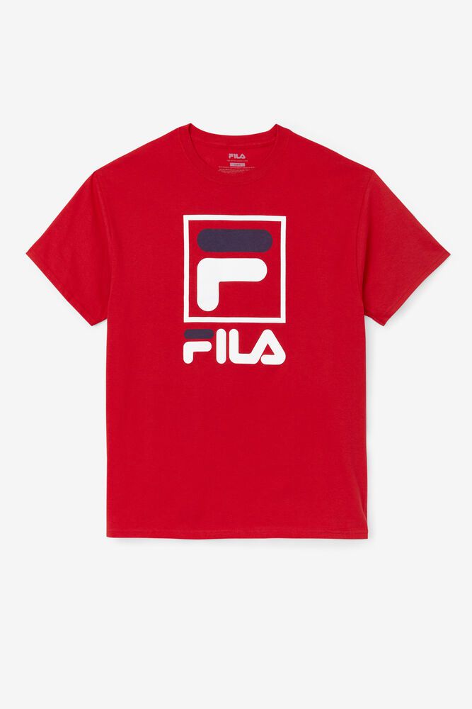 Fila T Skjorte Herre Rød Stacked 376480-JWC